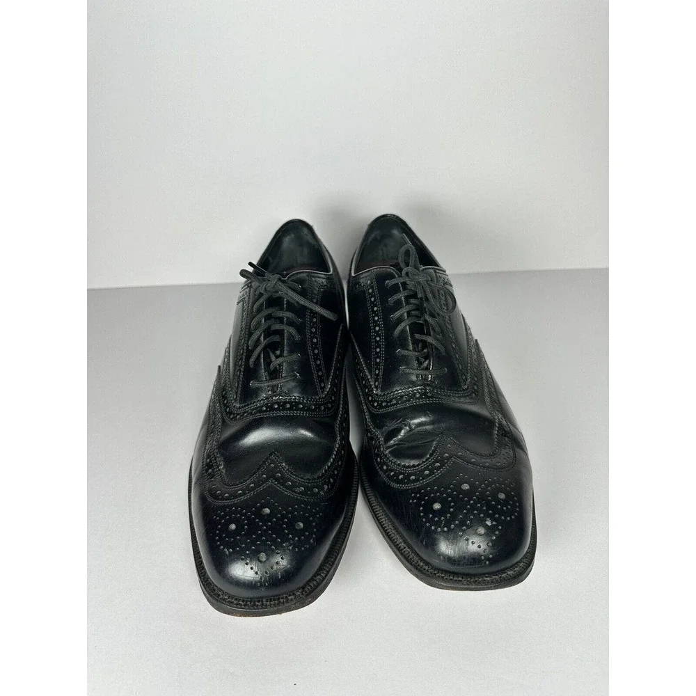 Florsheim Wingtip Oxford Mens Black Leather Brogue Dress Shoes Size 10